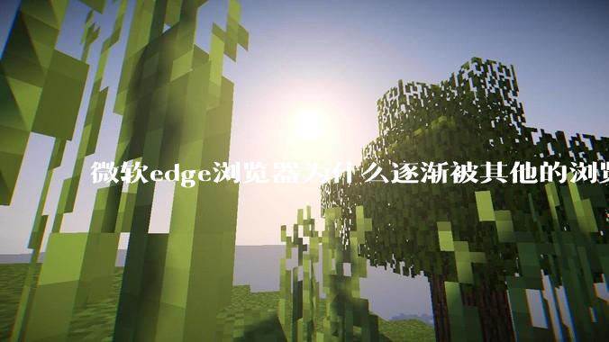 微软edge浏览器为什么逐渐被其他的浏览器代替？